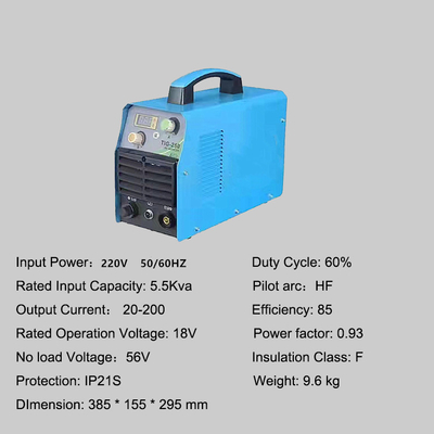 MOSFET DC Inverter 200A TIG-250 Tig Soldador para Solução de Inoxidável e Alumínio 220V 18V 18