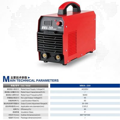 Soldador de arco de inversor MMA-200 IGBT recém-projetado e durável para solda de aço