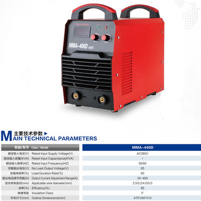 Máquina de solda de arco de inversor MMA-400D 400amp IGBT Soldadora de arco industrial MOTOR DC 25KG