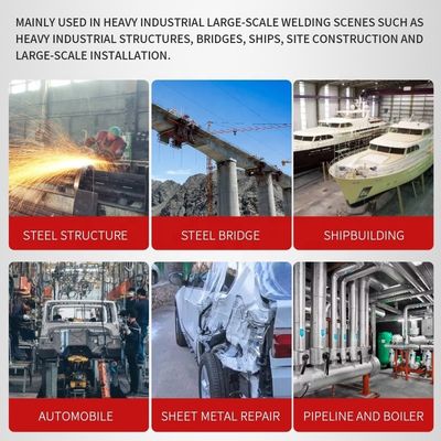 Máquina de soldadura industrial MIG 500A com módulo duplo IGBT e ligação de banda de cobre